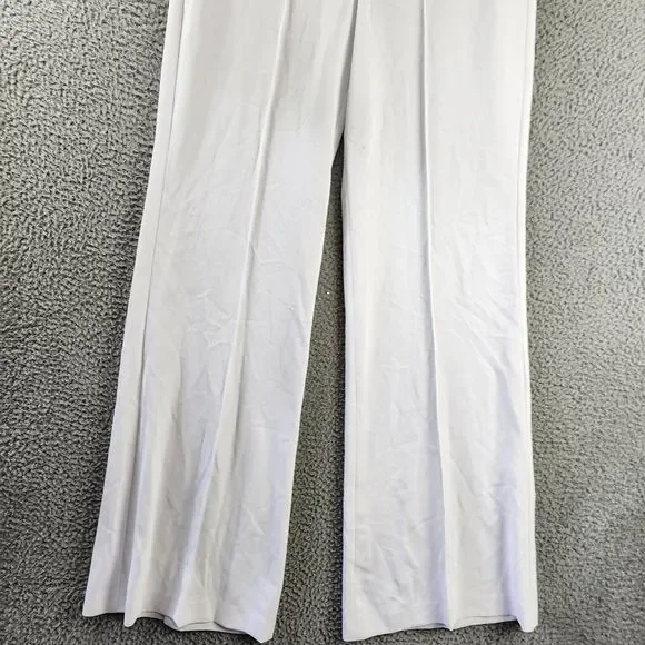 Alice +Olivia Dylan High Waist Wide Leg Pants Women's 4 White Hook & Eye Closure - Picture 2 of 13
